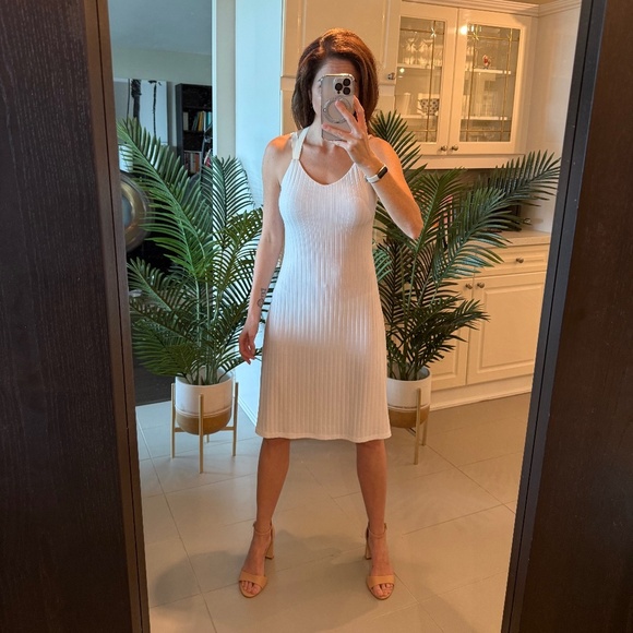 New White A-line Knee Length Dress, Armani Exchange, US S - Picture 1 of 4